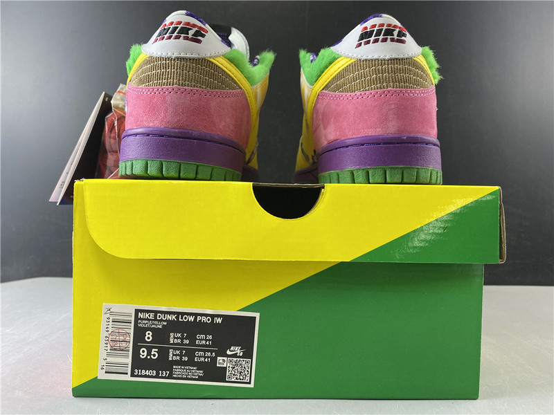 nike dunk low pro iw purple/ yellow 318403-137