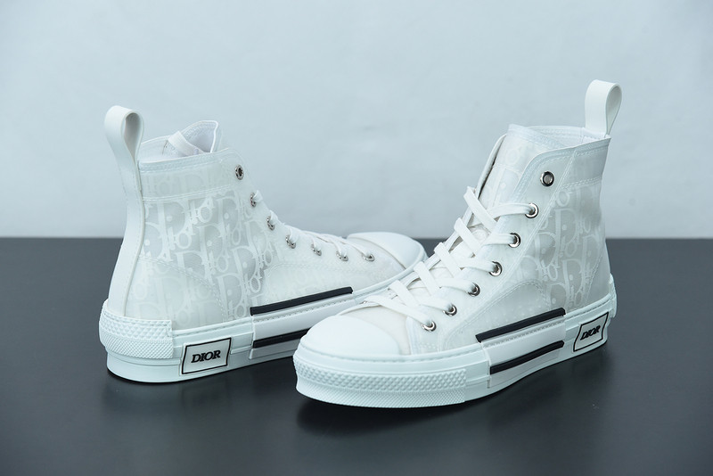 dio* b23 oblique high-top white sneaker
