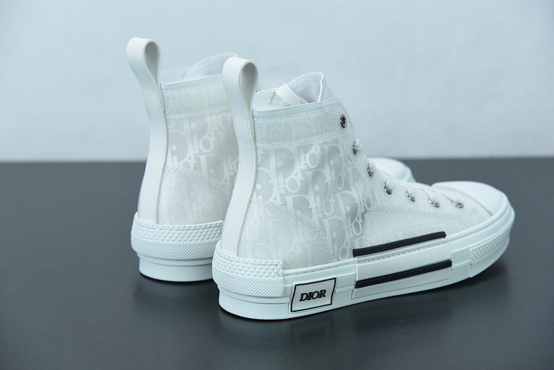 dio* b23 oblique high-top white sneaker