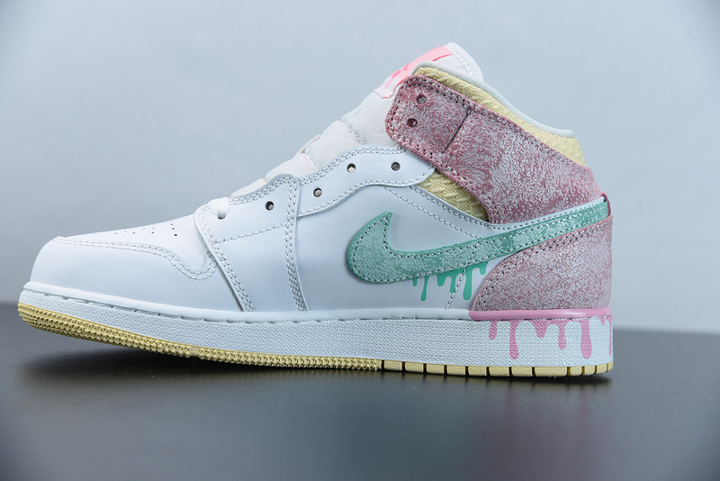 air jordan 1 mid paint drip dd1666-100