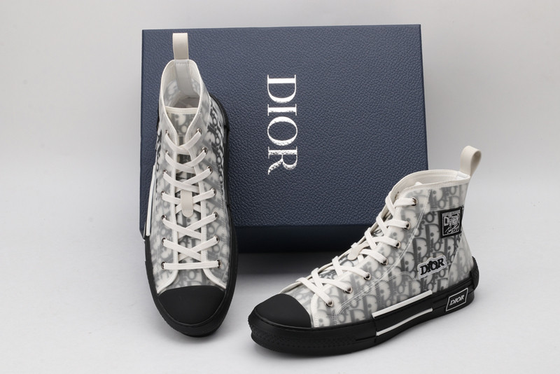 dio* b23 oblique high-top white sneaker