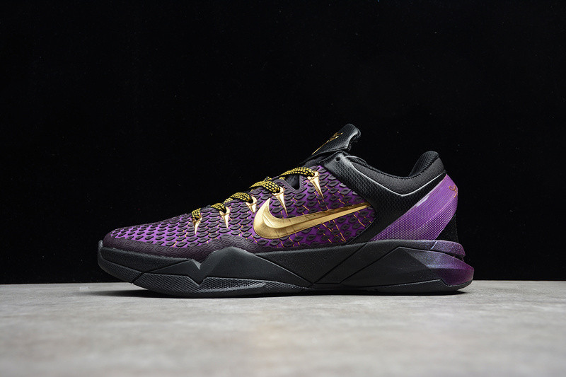 nike zoom kobe vii black purple-gold 511371-005