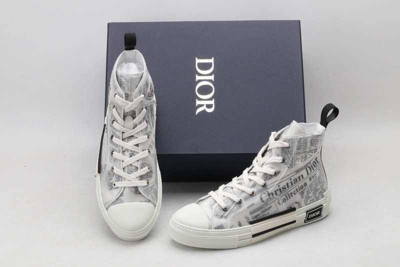 dio* b23 oblique high-top white sneaker