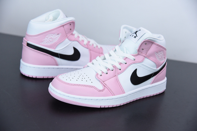 air jordan 1 mid white pink bq6472-500