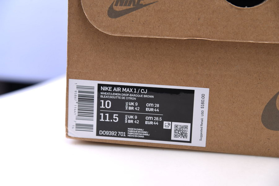 travis scott x nike air max 1 "wheat" do9392-701
