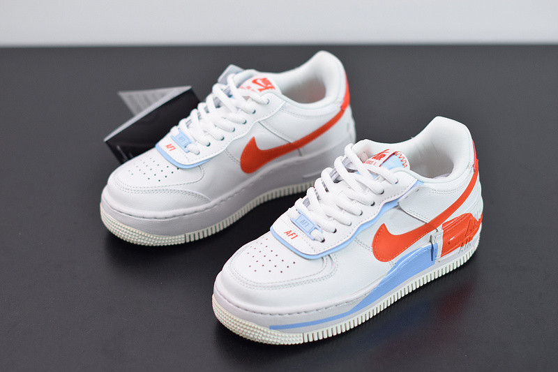 nike air force 1 shadow "summit white team orange" cq9503-100