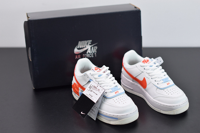 nike air force 1 shadow "summit white team orange" cq9503-100