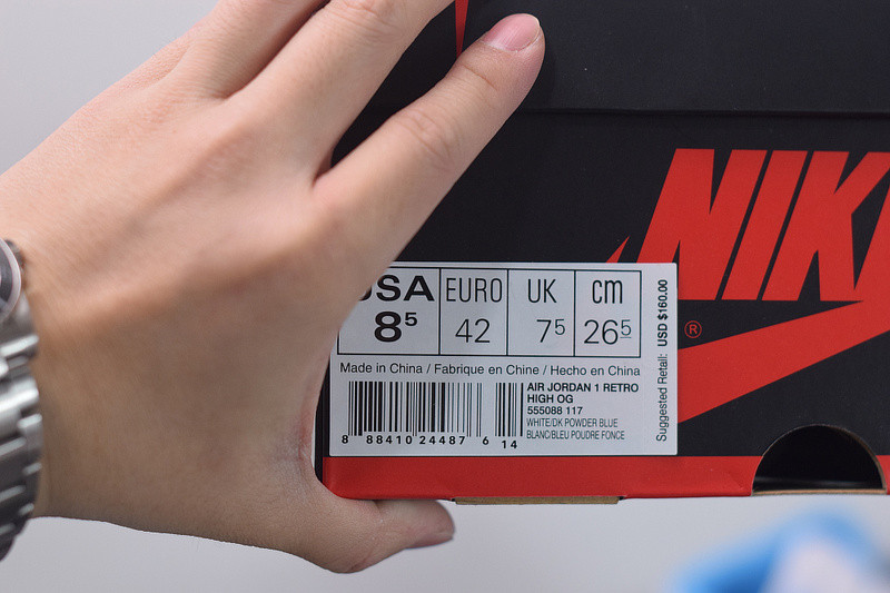 air jordan 1 retro high og "unc" 555088-117