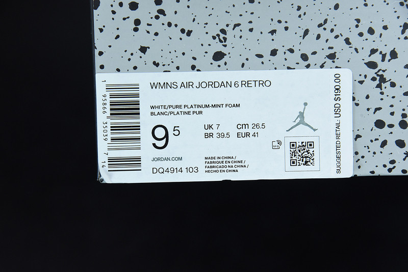 air jordan 6 mint foam wmns dq4914-103