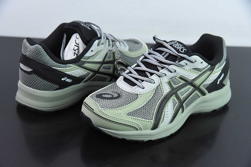 As*ic*s jog 100 s lightweight low tops non-slip gray green 1201a715-020