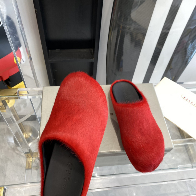 marni calf hair slippers