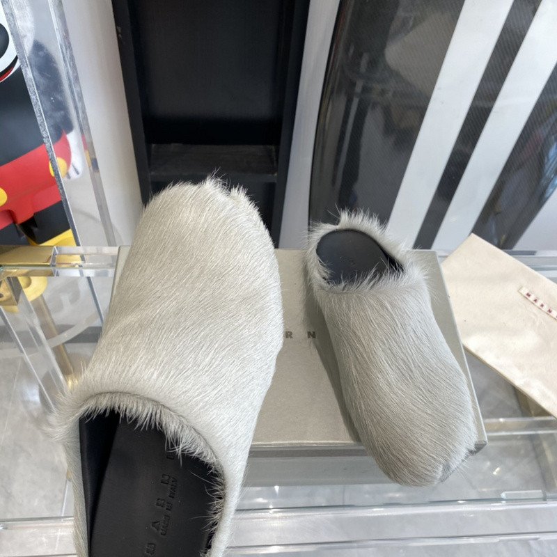 marni calf hair slippers