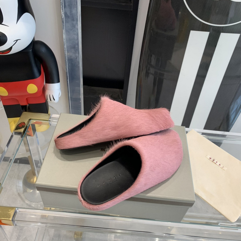 marni calf hair slippers