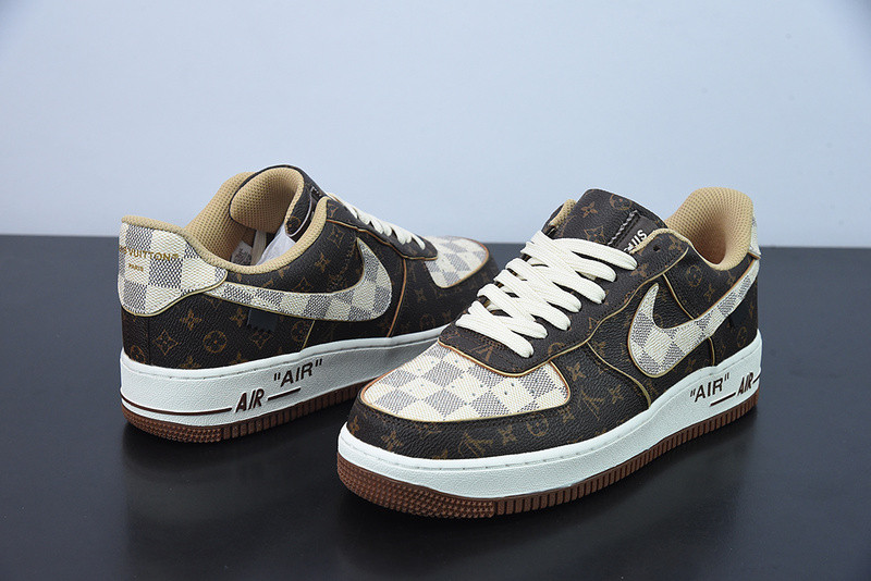 lvt x nike air force monogram damier azur