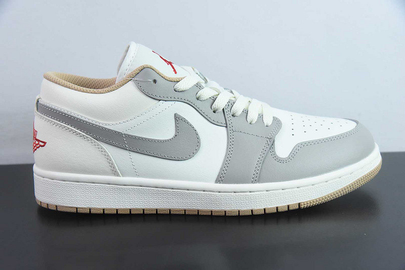Air Jordan 1 Low ''Sail Fire Red College Grey'' 553558-169