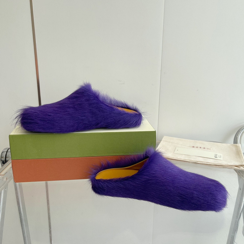 Marni calf hair slippers