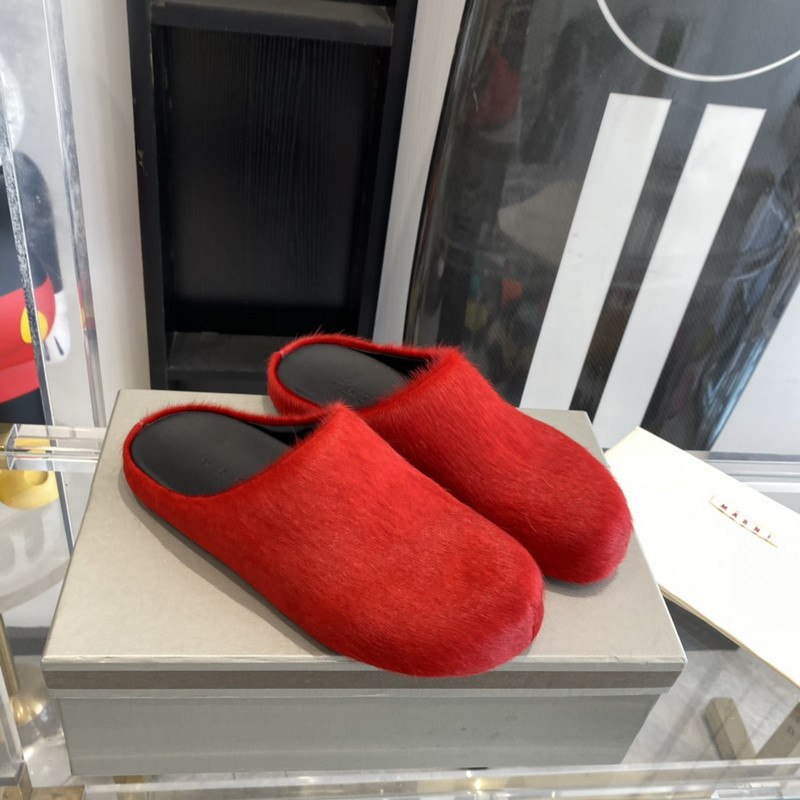 marni calf hair slippers