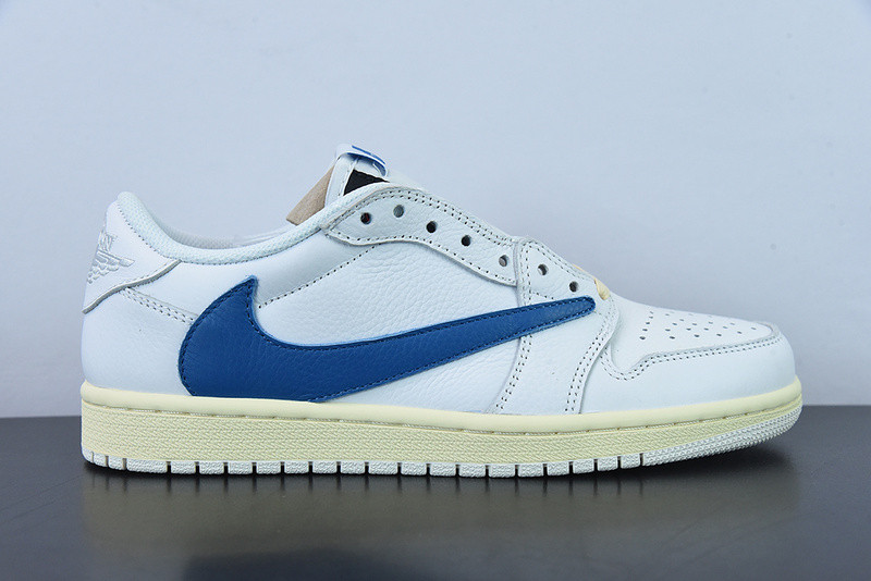 travis scott x fragment x nike air jordan 1 low cream white blue cq3277-100