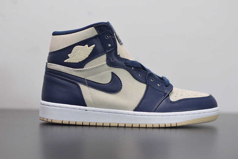 air jordan 1 retro prem "navy cream" aq9131-401